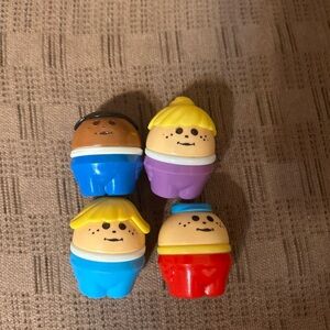 Fisher-Price Small Kids Figurines in Yellow, Blue, Purple, Red